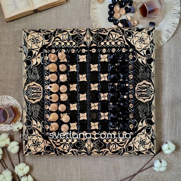 ♟️🎲⚫⚪ Розкішний набір 3 в 1: шахи - нарди - шашки  з тризубом ✨🇺🇦 10758 фото